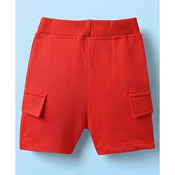 Babyhug Single Jersey Knit Half Sleeves T-Shirt & Shorts Set With Sea Animals Print - White & Red