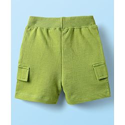 Babyhug Single Jersey Knit Half Sleeves T-Shirt & Shorts Set with Animal Print - White & Green