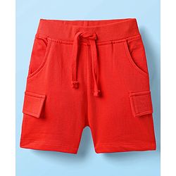 Babyhug Single Jersey Knit Half Sleeves T-Shirt & Shorts Set with Nautical Theme Print - Red