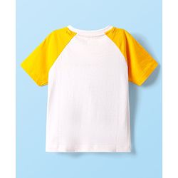 Babyhug Single Jersey Knit Half Raglan Sleeves T-Shirt & Shorts Set With Dino Print - White & Green