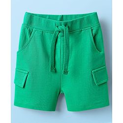 Babyhug Single Jersey Knit Half Raglan Sleeves T-Shirt & Shorts Set With Dino Print - White & Green