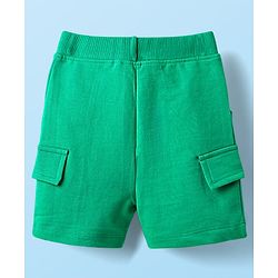 Babyhug Single Jersey Knit Half Raglan Sleeves T-Shirt & Shorts Set With Dino Print - White & Green