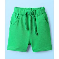 Babyhug Single Jersey Knit Sleeveless Tank T-Shirt & Shorts With Alphabet Print - Green & White