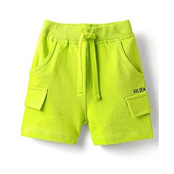 Babyhug Single Jersey Knit Sleeveless T-Shirt & Shorts Set with Carlifornia Text Print - Blue & Limegreen