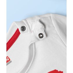 Babyhug Single Jersey Knit Half Sleeves T-Shirt & Shorts With Beach Theme Print - Red & White