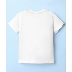 Babyhug Single Jersey Knit Half Sleeves T-Shirt & Shorts With Beach Theme Print - Red & White