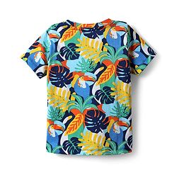 Babyhug Single Jersey Knit Half Sleeves T-Shirt & Shorts Set With Leaf Print - Blue