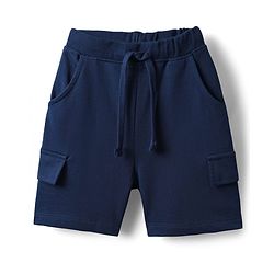 Babyhug Single Jersey Knit Half Sleeves T-Shirt & Shorts Set With Leaf Print - Blue