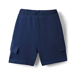 Babyhug Single Jersey Knit Half Sleeves T-Shirt & Shorts Set With Leaf Print - Blue