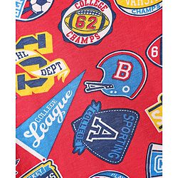 Babyhug Single Jersey Knit Half Sleeves T-Shirt & Shorts Set with Sports Theme Print - Red & Blue