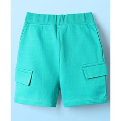 Babyhug Single Jersey Knit Sleeveless Tank T-Shirt & Shorts With Tropical Print - Aqua Blue & White
