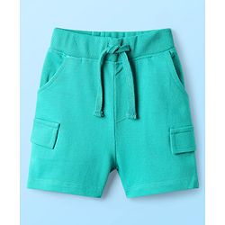 Babyhug Single Jersey Knit Sleeveless Tank T-Shirt & Shorts With Tropical Print - Aqua Blue & White