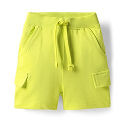 Babyhug Single Jersey Knit Sleeveless Tank T-Shirt & Shorts Set with Coconut Tree Print - Blue & Limegreen