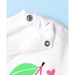 Babyhug Cotton Knit Half Sleeves T-shirt With Cherry Print - White
