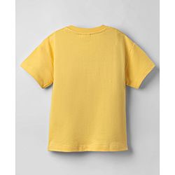 Babyhug Cotton Knit Half Sleeves T-Shirt with Cherry Print - Yellow
