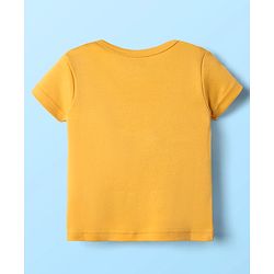 Babyhug 100% Cotton Knit Half Sleeves Front Open jhablas with Bear Print & Stripes Pack of 3 - Yellow & White