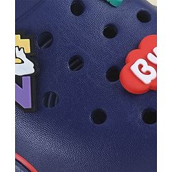 Cute Walk by Babyhug Back Strap Closure Solid Coloured Clogs With Applique - Navy Blue