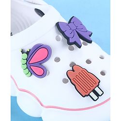 Cute Walk by Babyhug Back Strap Closure Solid Coloured Clogs With Butterfly & Bow Applique - White
