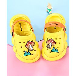 Cute Walk by Babyhug Clogs with Backstrap & Applique - Yellow