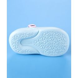 Cute Walk by Babyhug Back Strap Clogs with Bow & Bear Applique - Light Blue