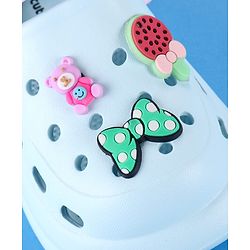 Cute Walk by Babyhug Back Strap Clogs with Bow & Bear Applique - Light Blue
