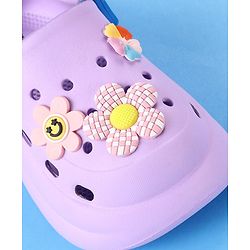 Cute Walk by Babyhug Clogs with Back Strap & Floral Applique - Purple