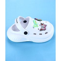 Cute Walk by Babyhug Clogs with Backstrap with Butterfly Appliques - Whiite