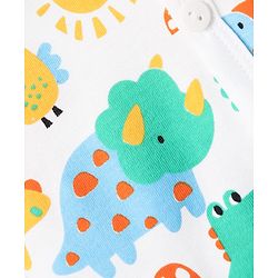 Babyhug 100% Cotton Knit Half Sleeves Striped & Animal Printed Front Open jhablas Pack of 3 - Yellow & White