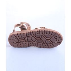 Cute Walk by Babyhug Velcro Closure Sandals with Floral Applique - Rose Gold