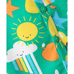 Babyhug 100% Cotton Front Open Half Sleeves Striped & Nature Printed Jhablas Pack Of 3 - Yellow Green & Light Blue