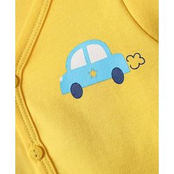 Babyhug 100% Cotton Front Open Half Sleeves Striped & Nature Printed Jhablas Pack Of 3 - Yellow Green & Light Blue