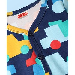 Babyhug 100% Cotton Front Open Half Sleeves jhabla With Vehicles Print & Stripes Pack Of 3 - Red Navy Blue & White