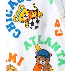 Babyhug 100% Cotton Interlock Knit Front Open Half Sleeves jhablas With Stripes & Animal Print Pack Of 3 - Blue Orange & White