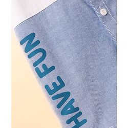 Babyhug Cotton Woven Half Sleeves Shirt With Cut & Sew Design - White