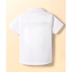 Babyhug Cotton Woven Half Sleeves Shirt With Cut & Sew Design - White