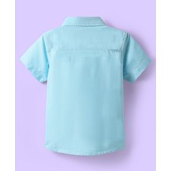 Babyhug Cotton Woven Half Sleeves Shirt With Cut & Sew Design - Light Blue