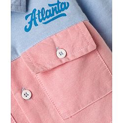 Babyhug Cotton Woven Half Sleeves Shirt With Cut & Sew - White