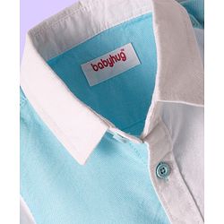 Babyhug Cotton Woven Half Sleeves Shirt With Cut & Sew - White