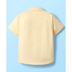 Babyhug Cotton Woven Half Sleeves Shirt With Cut & Sew - White