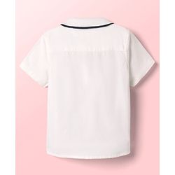 Babyhug Cotton Woven Half Sleeves Shirt With Cut & Sew - White