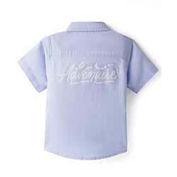 Babyhug Cotton Woven Half Sleeves Solid  Shirt - Light Blue