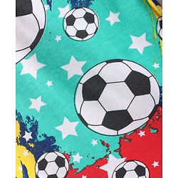 Babyhug Single Jersey Knit Sleeveless Tank T-Shirt & Shorts Set With Football Print - Navy Blue