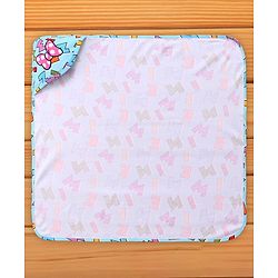 Babyhug Disney 100% Cotton Hooded Towels With Minnie Mouse & Family Graphics   L 79 x B 80 cm Pack Of 2 -Turquoise & White