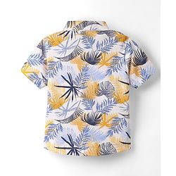 Babyhug Single Jersey Knit Half Sleeves Shirt & Shorts with Tropical Print - Navy Blue