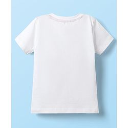 Babyhug Single Jersey Knit Half Sleeves T-Shirt & Shorts Set with Vehicle Print - White & Orange