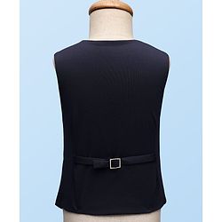 Babyhug Knit Full Sleeves 3 Piece Soild Color Party Suit - Navy Blue & White