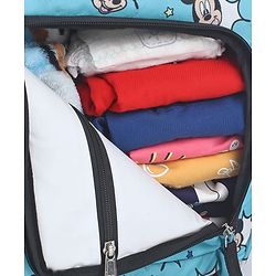 Babyhug Disney Minty Mickey Whimsy Smart Diaper Backpack - Light Blue| Adjustable Shoulder Strap| Insulated Bottle Pouches| Smart Bottom Zipper| Wipes Dispenser| Wide Fish-mouth Opening