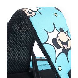 Babyhug Disney Minty Mickey Whimsy Smart Diaper Backpack - Light Blue| Adjustable Shoulder Strap| Insulated Bottle Pouches| Smart Bottom Zipper| Wipes Dispenser| Wide Fish-mouth Opening