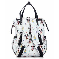 Babyhug Disney Mickey & Friends Classic Charm Smart Diaper Backpack - Off-White| Adjustable Shoulder Strap| Insulated Bottle Pouches| Smart Bottom Zipper| Wipes Dispenser| Wide Fish-mouth Opening