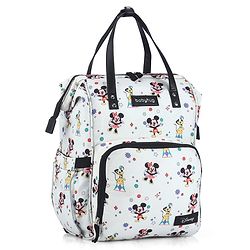 Babyhug Disney Mickey & Friends Classic Charm Smart Diaper Backpack - Off-White| Adjustable Shoulder Strap| Insulated Bottle Pouches| Smart Bottom Zipper| Wipes Dispenser| Wide Fish-mouth Opening